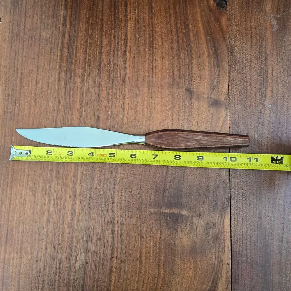 Vintage Fleetwood Designer Teak Handle Steak Butter Knife Retro Mid Century MCM